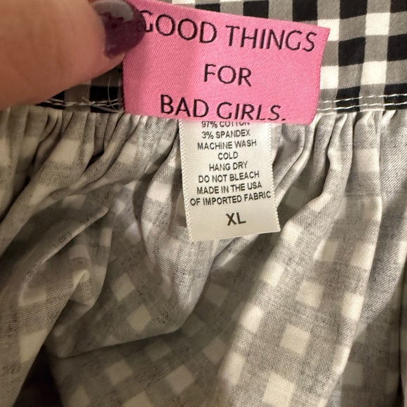 Vixen by Micheline Pitt Classic Gingham A-Line Skirt - Picture 3 of 5